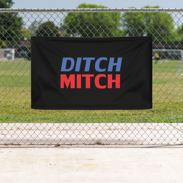 Ditch Mitch rot-blau-moderne Typografie lustig Banner (Insitu)