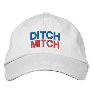 Ditch Mitch rot-blau-moderne Typografie lustig Bestickte Baseballkappe