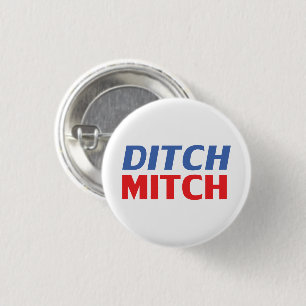 Ditch Mitch rot-blau-moderne Typografie lustig Button