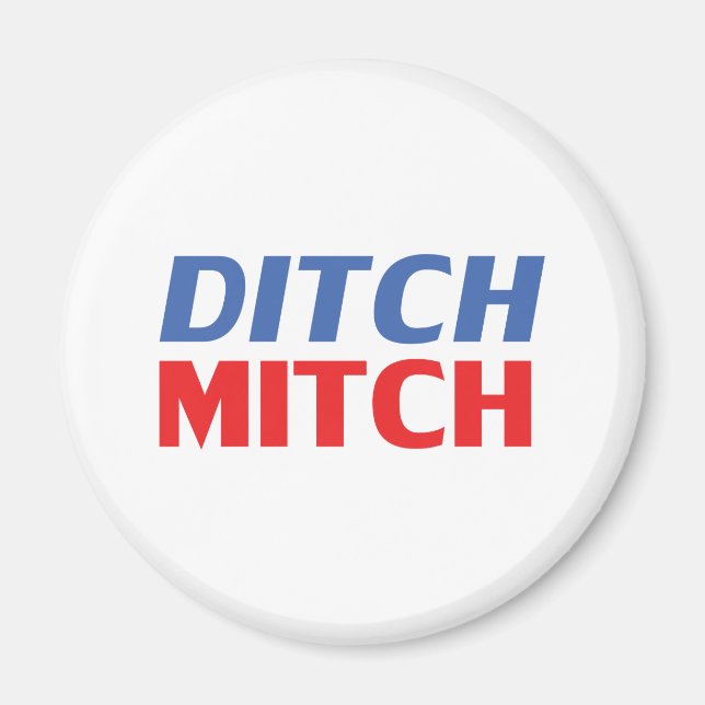 Ditch Mitch rot-blau-moderne Typografie lustig Magnet (Vorne)
