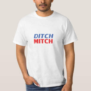 Ditch Mitch rot-blau-moderne Typografie lustig T-Shirt