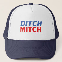 Ditch Mitch rot-blau-moderne Typografie lustig Truckerkappe