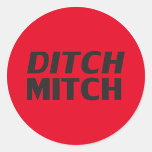 Ditch Mitch rotes, modernes Typografie lustig Runder Aufkleber