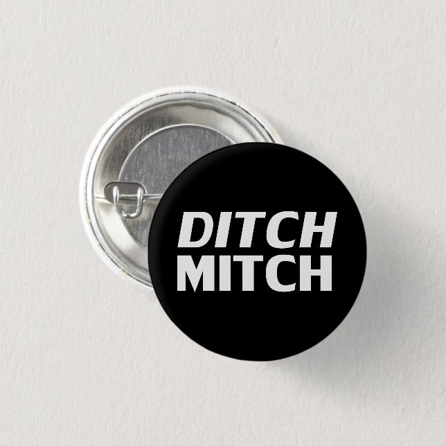 Ditch Mitch Schwarz-weiß moderne Typografie lustig Button (Vorne & Hinten)