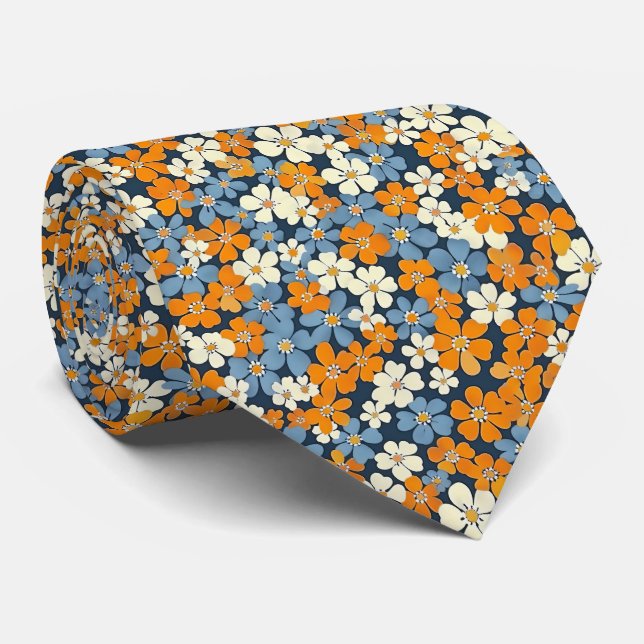 Ditsy Blume Pattern Krawatte (Gerollt)