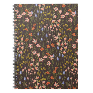 Ditsy-Blume: Vintages Mille-Fleur-Muster Notizblock