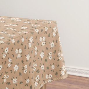 Ditsy-Blumen-Cottagecore-Boho-Wildflower-Tan-Braun Tischdecke
