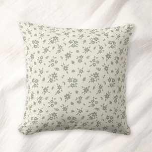 Ditsy-Blumenmuster gedämpft neutrales Cottagecore Kissen