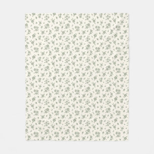 Ditsy-Blumenmuster gedämpfte neutrale Cottagecore Fleecedecke