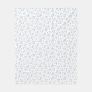 Ditsy-Blumenmuster-Küstenhaus Blau-Weiß Fleecedecke