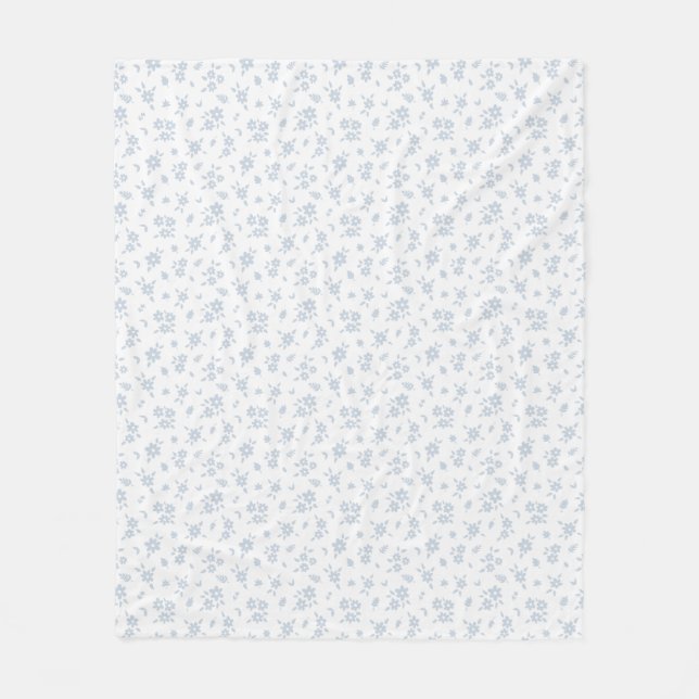 Ditsy-Blumenmuster-Küstenhaus Blau-Weiß Fleecedecke (Vorderseite)
