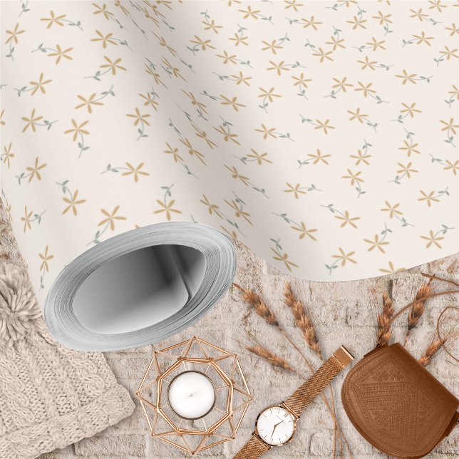 Ditsy Floral - Erdton rustikal auf weißem Zement Geschenkpapier (Ditsy Floral - Earthtone rustic on white cement Wrapping Paper by Leapfroglisics Shop)