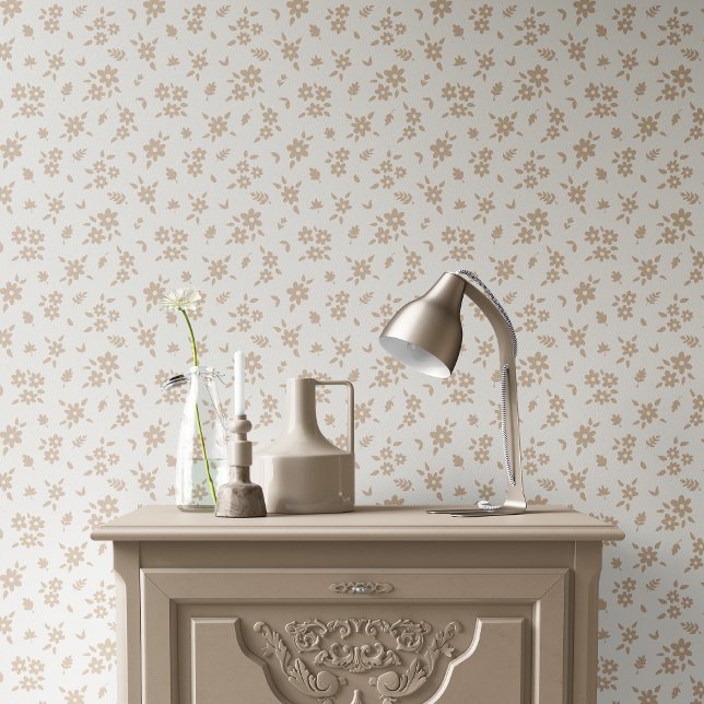 Ditsy Floral Muted Neutral Soft Pale Cream Beige Tapete (Von Creator hochgeladen)