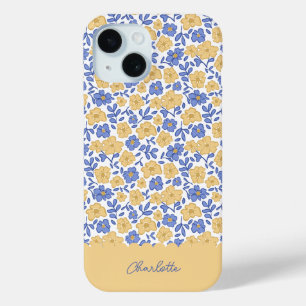 Ditsy Floral Preppy Coquette Mädchenhaft Gelb und Case-Mate iPhone Hülle
