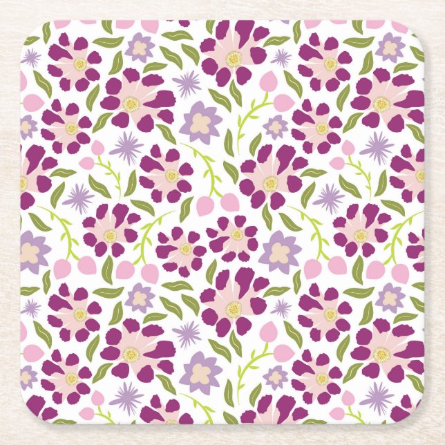 Ditsy floral rechteckiger pappuntersetzer (Vorderseite)