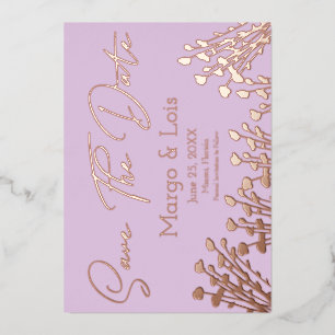 Ditsy Floral Save the Date gepresst Folieneinladung