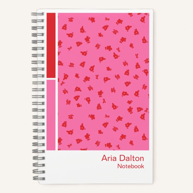 Ditsy Floral Vertical Palette Notebook Notizbuch (Vorderseite)