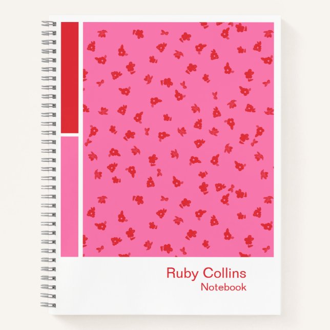 Ditsy Floral Vertical Palette Notebook Notizbuch (Vorderseite)