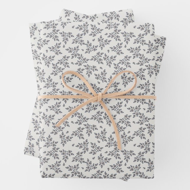 Ditsy Florals in Grey Geschenkpapier Set (Beispiel)