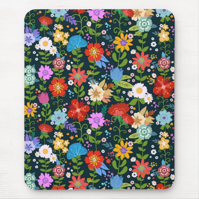 Ditsy-nahtlose Blume Muster-13554 Mousepad (Vorne)