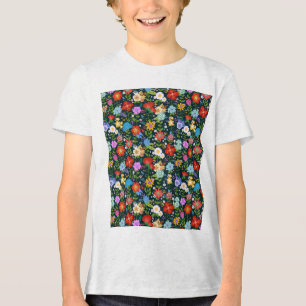 Ditsy-nahtlose Blume Muster-13554 Tri-Blend Shirt