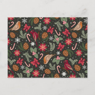 Ditsy Natural Christmas Feiertagspostkarte