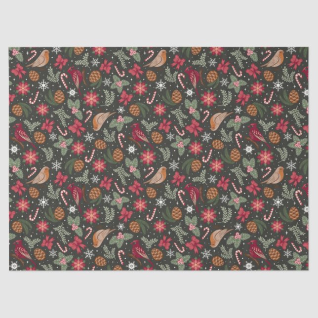 Ditsy Natural Christmas Seidenpapier (Vorderseite)