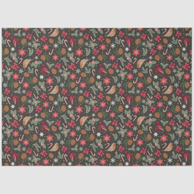 Ditsy Natural Christmas Seidenpapier (Vorderseite)