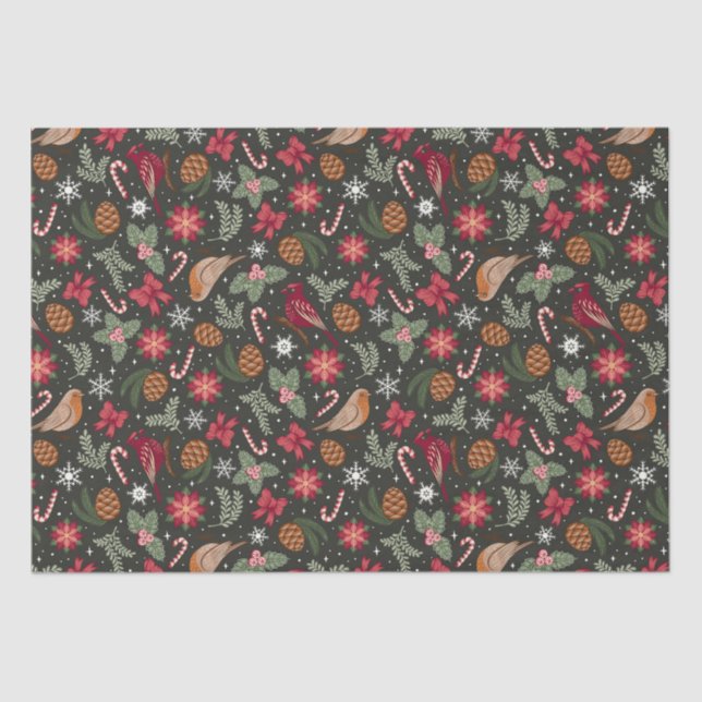 Ditsy Natural Christmas Seidenpapier (Vorderseite)