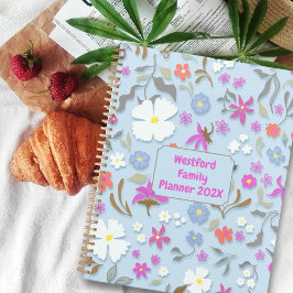 Ditsy Pop Floral Kunst Persönlicher Familienplaner Planer