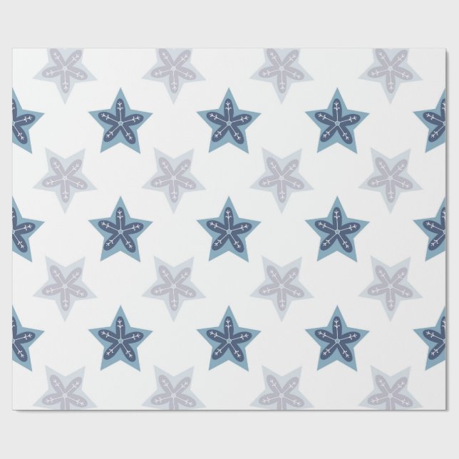 Ditsy-Schneeflocken-Muster Hintergrundtexturen Geschenkpapier (Flach)