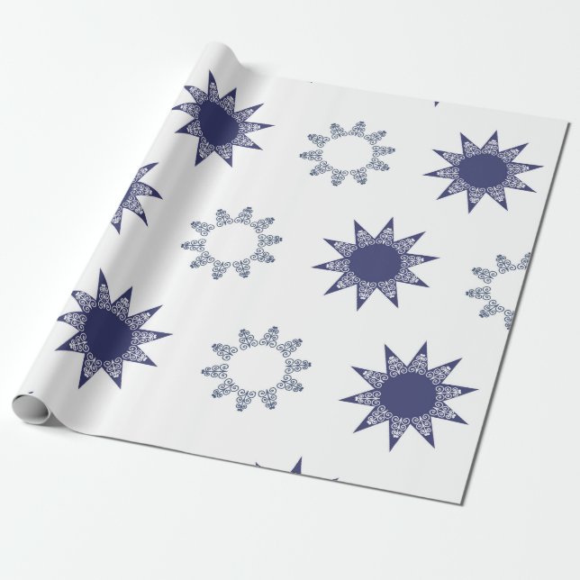 Ditsy-Schneeflocken-Muster Hintergrundtexturen Geschenkpapier (Ungerollt)