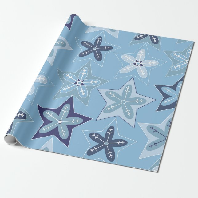 Ditsy-Schneeflocken-Muster Hintergrundtexturen Geschenkpapier (Ungerollt)