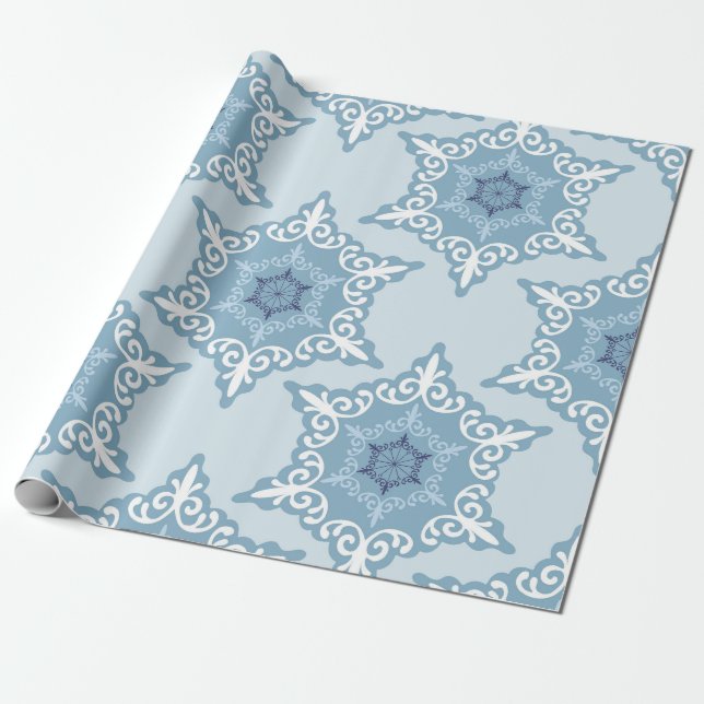 Ditsy-Schneeflocken-Muster Hintergrundtexturen Geschenkpapier (Ungerollt)
