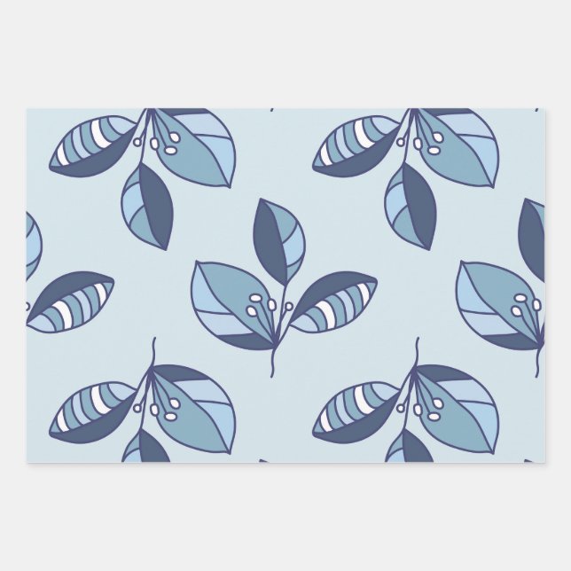 Ditsy-Schneeflocken-Muster Hintergrundtexturen Geschenkpapier Set (Vorderseite 2)