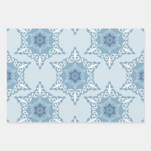 Ditsy-Schneeflocken-Muster Hintergrundtexturen Geschenkpapier Set