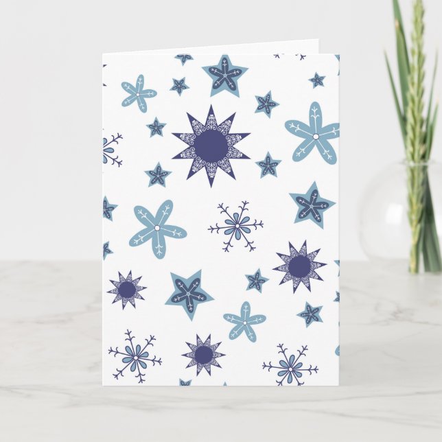Ditsy Snowflake pattern backgrounds textures Karte (Vorderseite)
