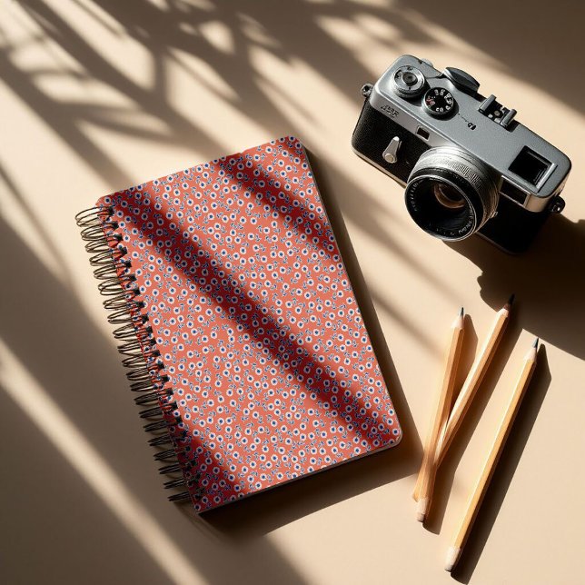 Ditsy White Daisies & Cobalt Leaves – Mini Floral Planer (Von Creator hochgeladen)