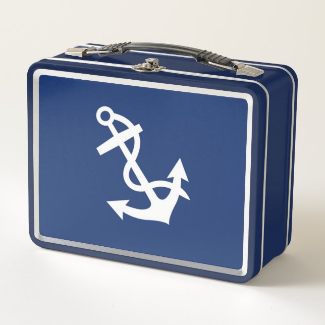 Ditty Bag_White Anchor_boat & nautic inspiriert Metall Brotdose (Vorderseite)