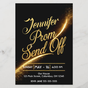 DITY PROM SEND-OFF Schimmering Gold Staub Luxuriös Flyer