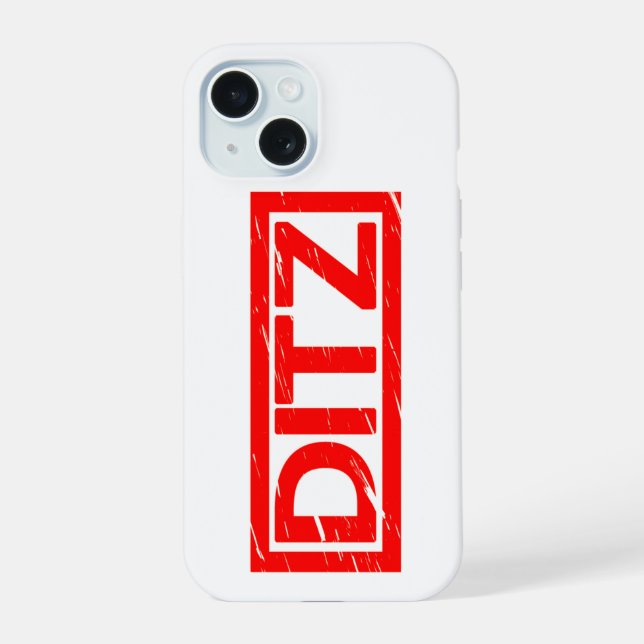 Ditz Briefmarke iPhone 15 Hülle (Rückseite)