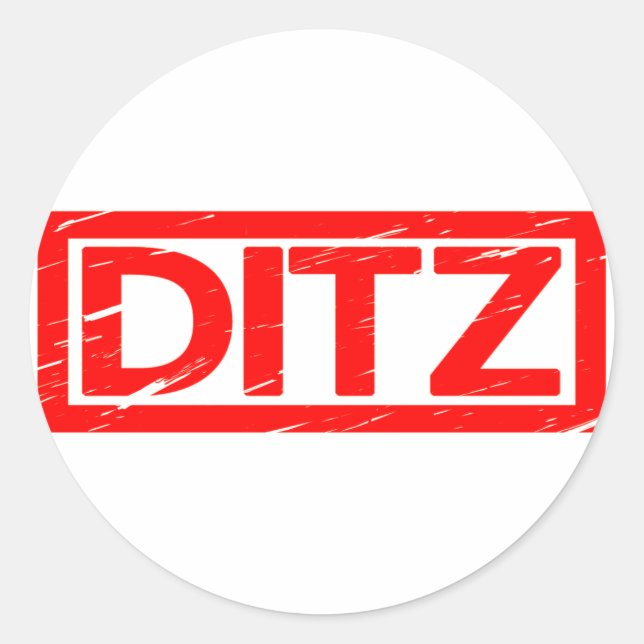 Ditz Briefmarke Runder Aufkleber (Vorderseite)
