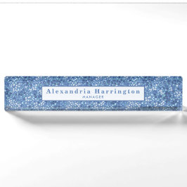 Ditzy Blue Flowers Country Cubicle Decor floral Namensplakette