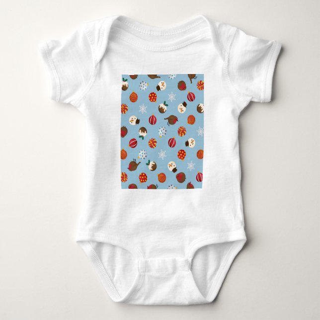 Ditzy Christmas Punkte Baby Strampler (Vorderseite)