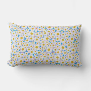 Ditzy Daisies auf Blue Custom Lumbar Pillow Lendenkissen