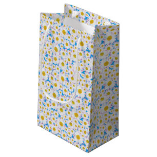 Ditzy Daisis auf Blue Custom Small Geschenktasche Kleine Geschenktüte