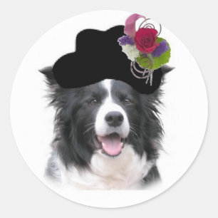 Ditzy Dogs~Border Collie Sticker~Ostern Runder Aufkleber