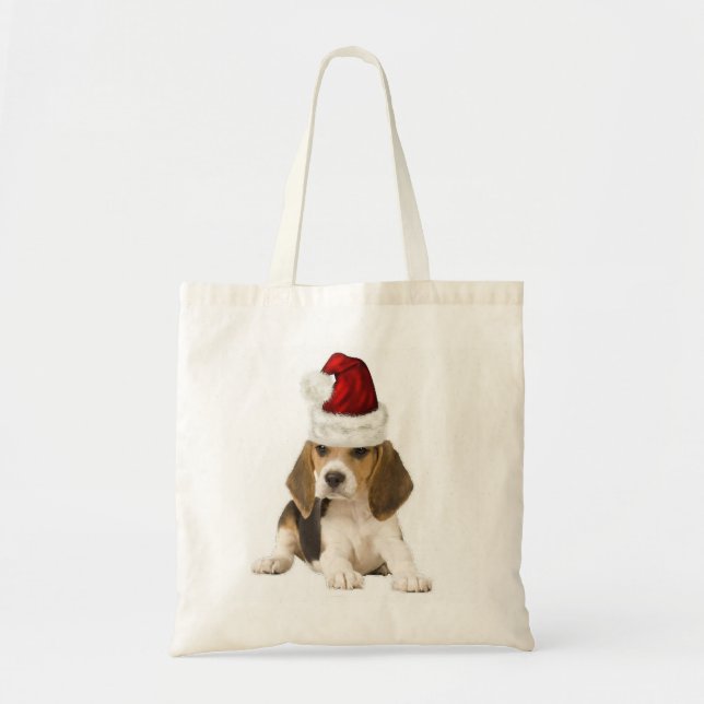 Ditzy Dogs~Original Tote~Beagle~Christmas Tragetasche (Vorne)
