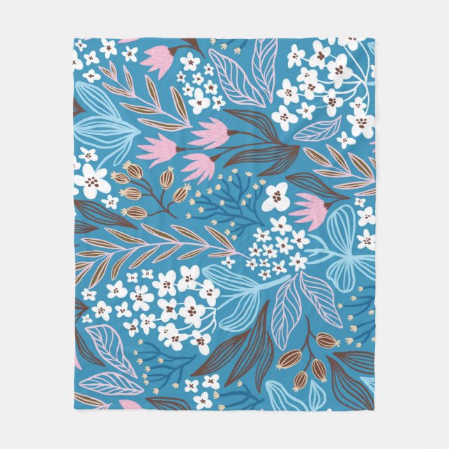Ditzy Floral: Vintages Federdesign. Fleecedecke (Vorderseite)