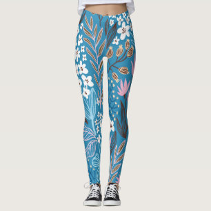 Ditzy Floral: Vintages Federdesign. Leggings